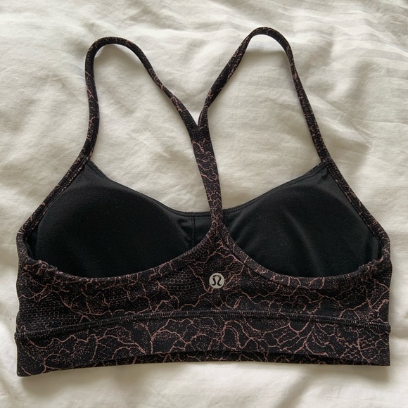 Lululemon Flow Y Nulu bra in lacescape Spanish rose black - Picture 6 of 7